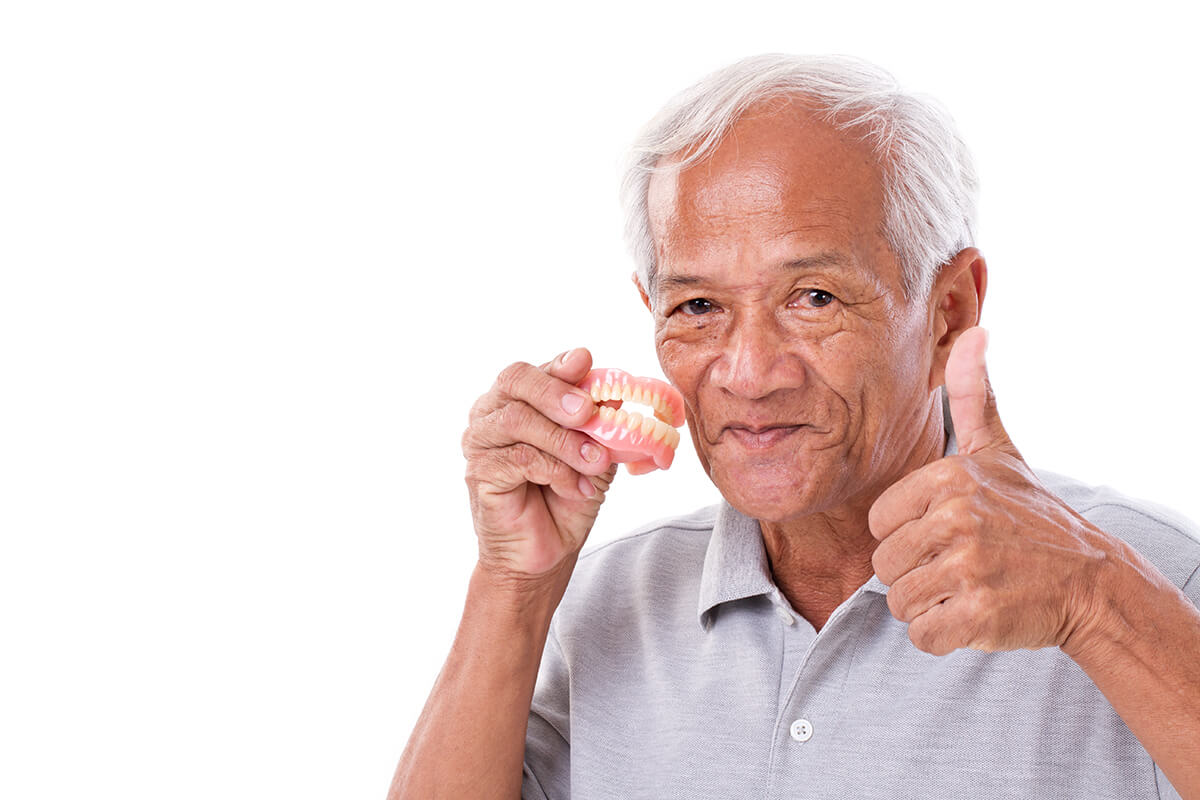 senior man with denture